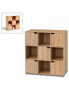 Tradineur - Aparador de madera con 5 puertas y 4 estantes, mueble auxiliar multifuncional, estantería para salón, dormitorio (Ma