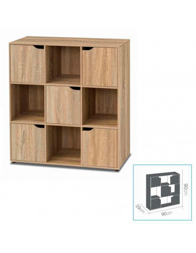 Tradineur - Aparador de madera con 5 puertas y 4 estantes, mueble auxiliar multifuncional, estantería para salón, dormitorio (Ma