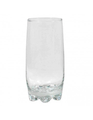 Tradineur - Set de 6 vasos de cristal modelo "Adora", base gruesa, aptos para lavavajillas, servir cócteles, cerveza, refrescos,
