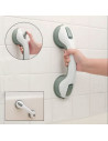 Tradineur - Tirador con ventosas, asa para baño, apoyabrazos de ducha portátil, plástico, no requiere taladro, gran resistencia,