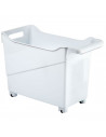 Tradineur - Carrito multiusos Nº3 de plástico con ruedas y asa, cesta organizadora para productos de limpieza, baño, cocina (Bla
