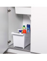 Tradineur - Carrito multiusos Nº3 de plástico con ruedas y asa, cesta organizadora para productos de limpieza, baño, cocina (Bla