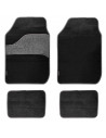 Tradineur - Set de 4 alfombrillas de terciopelo universales para coche, alfombras delanteras y traseras con goma flexible para v