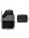 Tradineur - Set de 4 alfombrillas de terciopelo universales para coche, alfombras delanteras y traseras con goma flexible para v