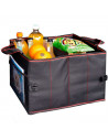 Tradineur - Organizador de maletero de coche, bolsa de almacenamiento plegable para vehículo, poliéster, incluye asas y bolsillo