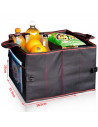 Tradineur - Organizador de maletero de coche, bolsa de almacenamiento plegable para vehículo, poliéster, incluye asas y bolsillo