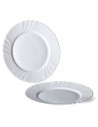 Tradineur - Plato llano de vidrio opal modelo "Ebro", extra resistente, vajilla de cocina, apto para lavavajillas y microondas (