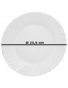 Tradineur - Plato llano de vidrio opal modelo "Ebro", extra resistente, vajilla de cocina, apto para lavavajillas y microondas (