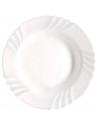 Tradineur - Plato hondo de vidrio opal modelo "Ebro", extra resistente, vajilla de cocina, apto para lavavajillas y microondas (