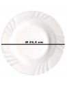 Tradineur - Plato hondo de vidrio opal modelo "Ebro", extra resistente, vajilla de cocina, apto para lavavajillas y microondas (