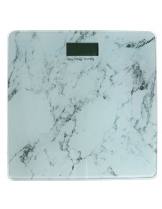 Tradineur - Báscula de baño digital de vidrio templado, diseño de imitación de mármol, sensor de alta precisión, pantalla LCD, m