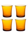 Tradineur - Set de 4 vasos de cristal templado, modelo Lys, resistentes a los golpes y choques térmicos, aptos para lavavajillas