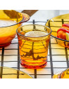 Tradineur - Set de 4 vasos de cristal templado, modelo Lys, resistentes a los golpes y choques térmicos, aptos para lavavajillas