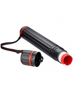 Tradineur - Tubo portaplanos extensible de 64 a 100 cm con correa de transporte, plástico, almacenamiento planos, documentos, lá