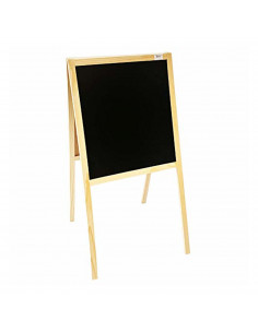 Tradineur - Pizarra de pie de doble cara con caballete de madera plegable, tablero de dibujo con patas para escribir con tiza, 2