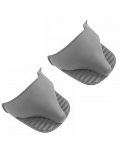 Tradineur - Manoplas de silicona para horno, guantes antideslizantes resistentes al calor para hornear, cocina, barbacoa, aptas