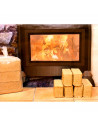 Tradineur - Pack de 12 briquetas de madera, encendedores de fuego, biomasa natural y ecológica, ideal para chimeneas, estufas, c