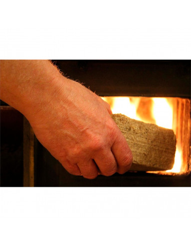 Tradineur - Pack de 12 briquetas de madera, encendedores de fuego, biomasa natural y ecológica, ideal para chimeneas, estufas, c