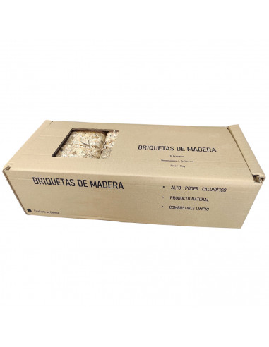 Tradineur - Pack de 12 briquetas de madera, encendedores de fuego, biomasa natural y ecológica, ideal para chimeneas, estufas, c