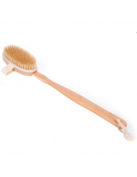 Tradineur - Cepillo de ducha con mango de madera, cerdas naturales suaves, cepillo para espalda, masaje o exfoliación de cuerpo, Tradineur - Cepillo de ducha con mango de madera, cerdas naturales suaves, cepillo para espalda, masaje o exfoliación de cuerpo,
