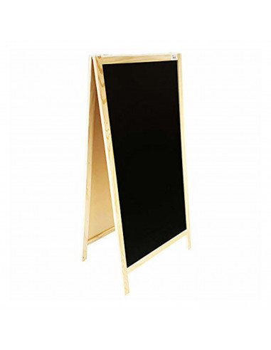 Tradineur - Pizarra de pie doble cara con caballete de madera plegable, tablero de dibujo con patas para escribir con tiza (120