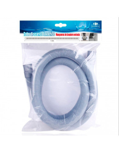 Tradineur - Manguera de plástico para lavadora, modelo universal, toma de entrada, suministro de agua, fácil de colocar (Gris -