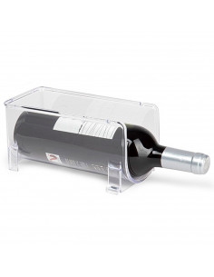 Tradineur  Organizador de botellas para nevera, botellero apilable de plástico transparente, porta botellas, estante, frigorífi