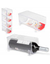 Tradineur  Organizador de botellas para nevera, botellero apilable de plástico transparente, porta botellas, estante, frigorífi