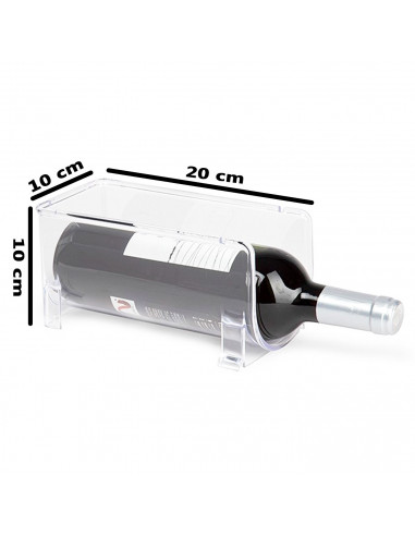 Tradineur  Organizador de botellas para nevera, botellero apilable de plástico transparente, porta botellas, estante, frigorífi