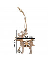 Tradineur  Adorno colgante de madera, forma de reno/casa, decoración navideña festiva con cuerda y cascabeles para puerta, árbo