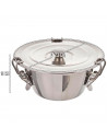 Tradineur - Flanero de acero Inoxidable con tapa y cierres de pinzas - Recipiente para elaborar flanes, repostería, cocina - Apt