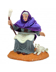 Tradineur - Figura de una hilandera para belén - Fabricado en Durexina - Figuras decorativas divertidas para nacimiento, navidad