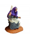 Tradineur - Figura de una hilandera para belén - Fabricado en Durexina - Figuras decorativas divertidas para nacimiento, navidad