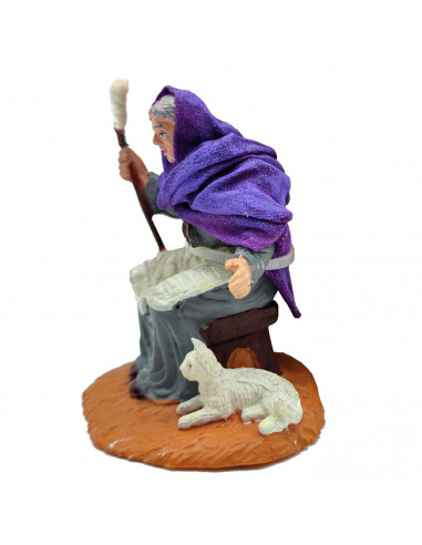 Tradineur - Figura de una hilandera para belén - Fabricado en Durexina - Figuras decorativas divertidas para nacimiento, navidad