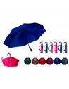 Tradineur - Paraguas plegable de mujer, poliéster pongee, antiviento, apertura automática, 8 varillas de níquel, compacto, viaje