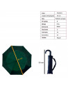 Tradineur - Paraguas plegable de mujer, poliéster pongee, antiviento, apertura automática, 8 varillas de níquel, compacto, viaje