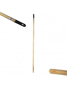 Mango para escoba de madera con rosca y capuchón de 140 cm de alto y 2,2 cm de diámetro. Recambio para fregona o escoba de mader
