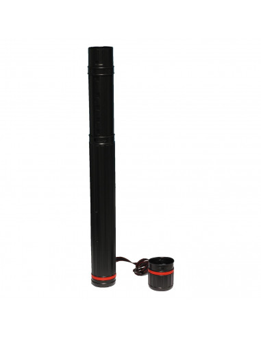 Tradineur - Tubo portaplanos extensible de 64 a 100 cm con correa de transporte, plástico, almacenamiento planos, documentos, lá