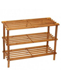 Zapatero de madera 3 niveles. estantería, mueble zapatero de madera 3 alturas multiuso, soporte para zapatos - 62,5 x 26 x 48,5