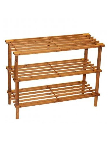 Zapatero de madera 3 niveles. estantería, mueble zapatero de madera 3 alturas multiuso, soporte para zapatos - 62,5 x 26 x 48,5