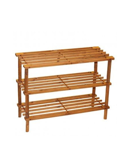 Zapatero de madera 3 niveles. estantería, mueble zapatero de madera 3 alturas multiuso, soporte para zapatos - 62,5 x 26 x 48,5
