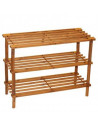 Zapatero de madera 3 niveles. estantería, mueble zapatero de madera 3 alturas multiuso, soporte para zapatos - 62,5 x 26 x 48,5