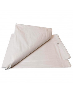 Tradineur - Toldo impermeable de polietileno, lona de protección con ojales de aluminio, exterior, resistente al desgaste (Blanc