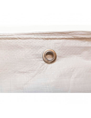 Tradineur - Toldo impermeable de polietileno, lona de protección con ojales de aluminio, exterior, resistente al desgaste (Blanc