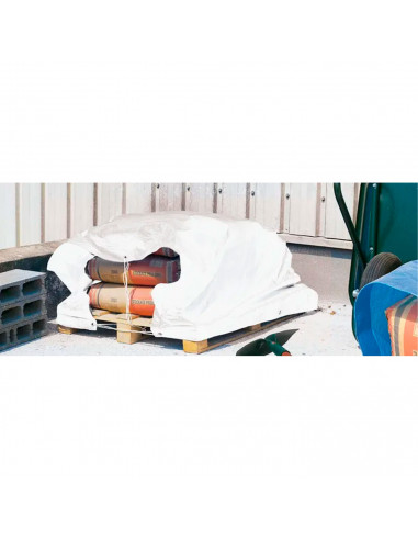 Tradineur - Toldo impermeable de polietileno, lona de protección con ojales de aluminio, exterior, resistente al desgaste (Blanc