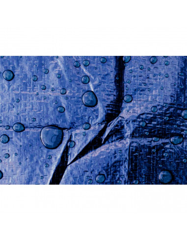 Tradineur - Toldo de polietileno impermeable, lona de protección con ojales de aluminio, exterior, resistente al desgaste (Azul,