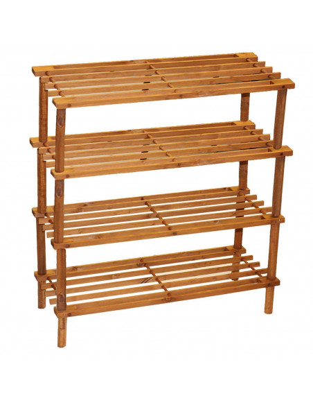 Zapatero de madera 4 niveles. Estantería, mueble zapatero de madera 4 alturas multiuso, soporte para zapatos - 67,5 x 62,5 x 26