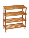 Zapatero de madera 4 niveles. Estantería, mueble zapatero de madera 4 alturas multiuso, soporte para zapatos - 67,5 x 62,5 x 26