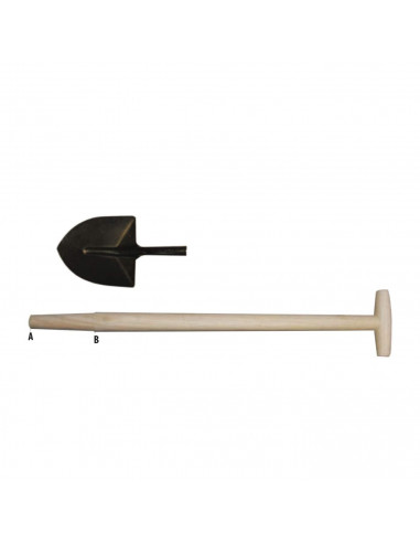 Tradineur - Mango de pala con asa de 76 cm. Repuesto de madera para distientas herramientas con muleta en la parte superior. Pal
