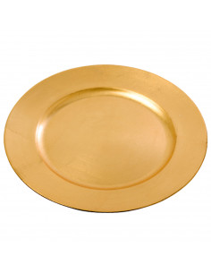 Tradineur - Bajoplato redondo reutilizable de plástico, plato llano decorativo, bandeja para presentación de dulces de Navidad,